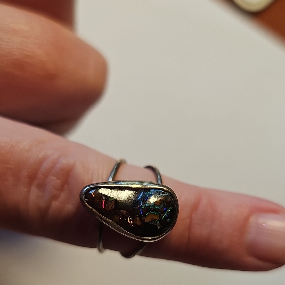 Artisan Boulder Opal Ring Size 7.5